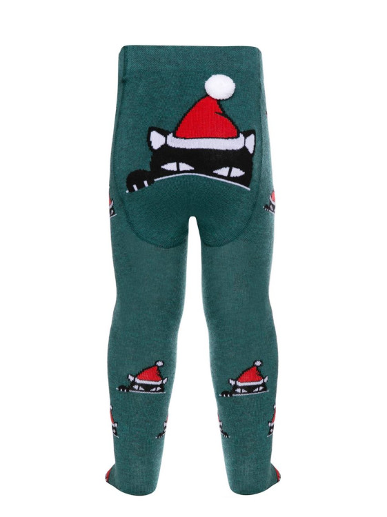 Колготки дитячі Conte-kids новорічні 19С-96/1СП (555) з помпоном «Xmas cat»