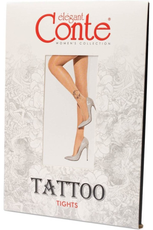 Колготки жіночі Conte Fantasy Tattoo з малюнком Moon Art