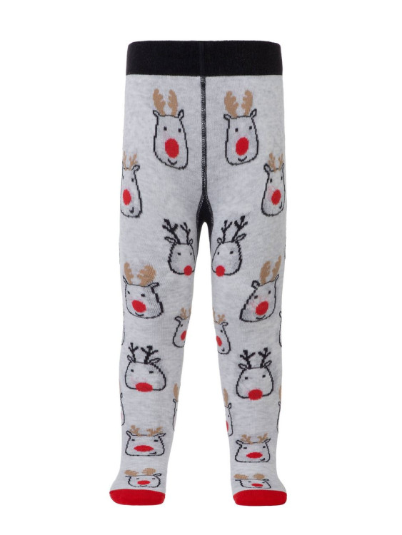 Колготки дитячі Conte-kids новорічні 19С-98/1СП (538) "Санта-Клаус" з пухнастою ниткою і помпоном