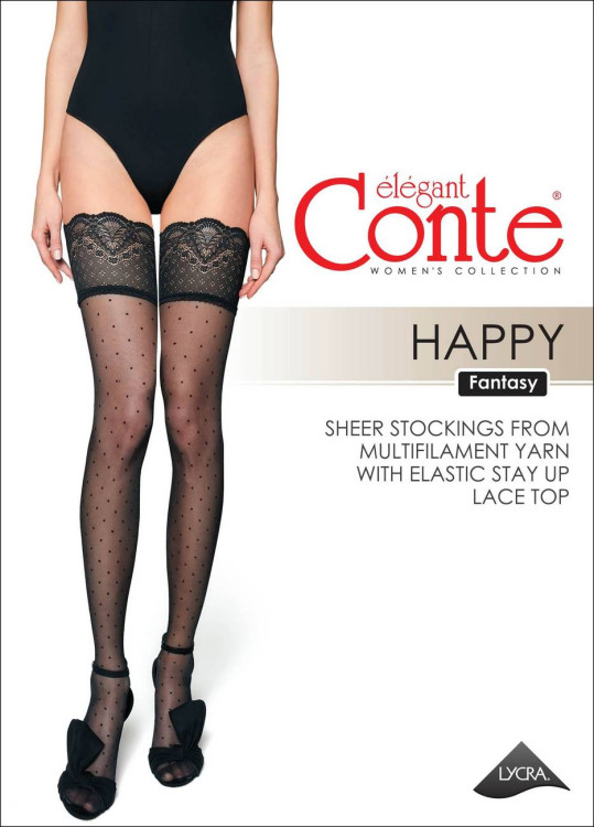 Панчохи жіночі Conte Fantasy Happy в горошок