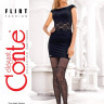 Колготки жіночі Conte Fantasy Flirt з імітацією панчіх з флористичним принтом